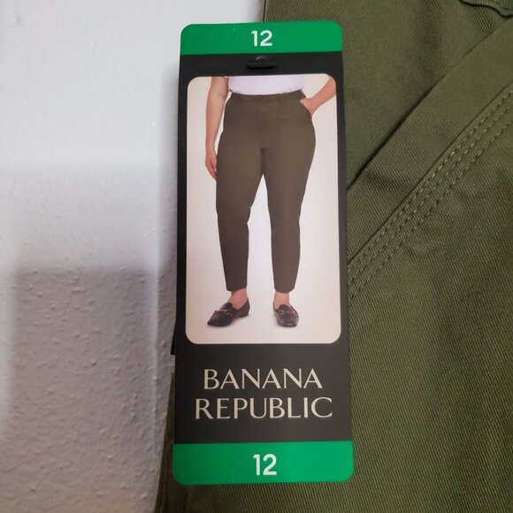 Banana Republic Womens Olive Green Utility Pants Size 12 Cotton Blend With Pocke - Picture 8 of 8